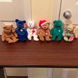 6 Ty beanie bears